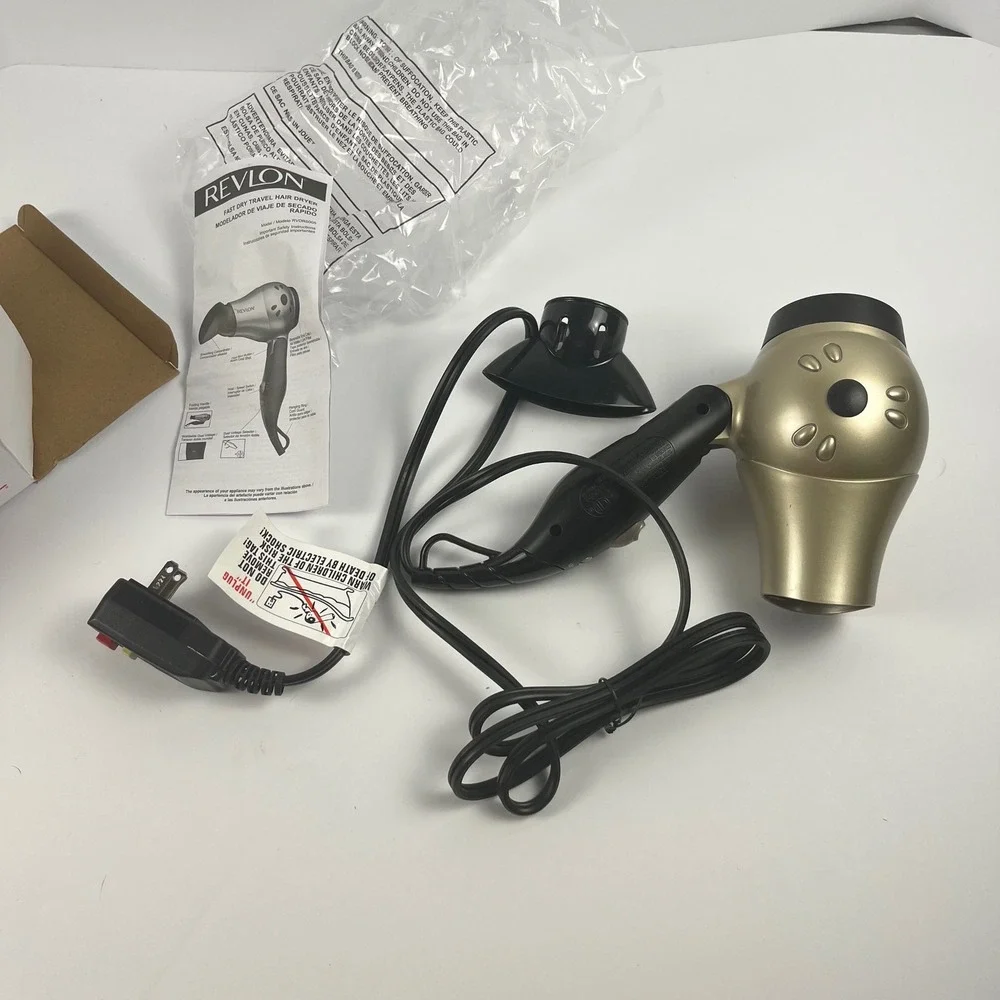 Revlon Compact Convenience Travel Hair Dryer 1875W Dual Voltage Gold RVDR5005 - Picture 5 of 9
